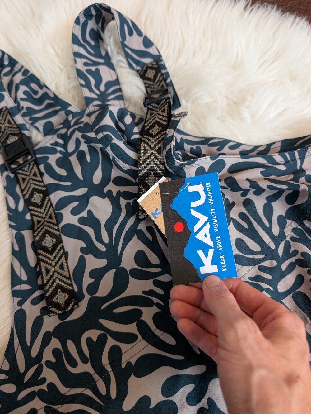 NWT NEW KAVU Overalls Romper Montanita Sea Garden Green Blue S Small - Picture 5 of 7